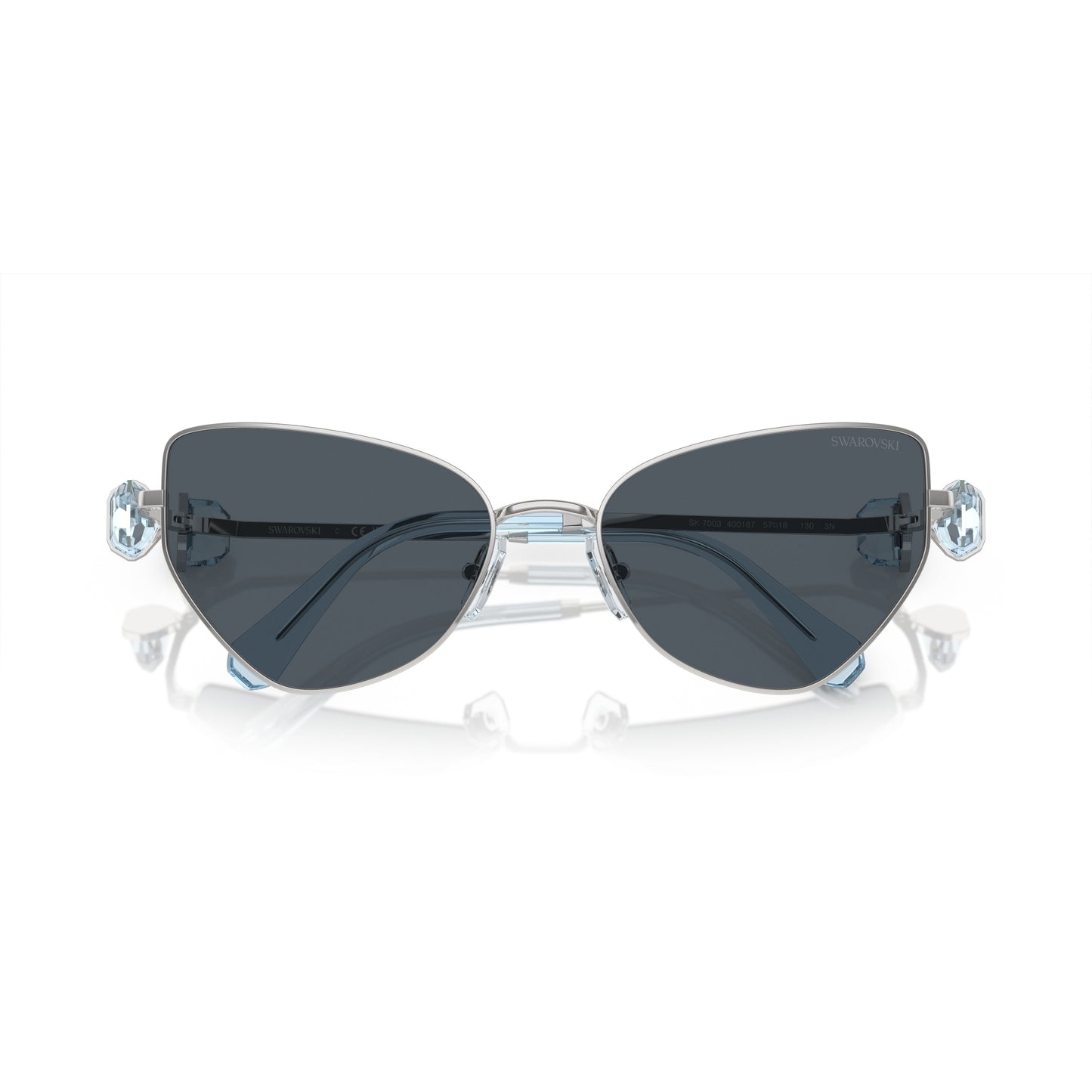 0Sk7003 Angular Cat-Eye Sunglasses with Crystal Embellishments