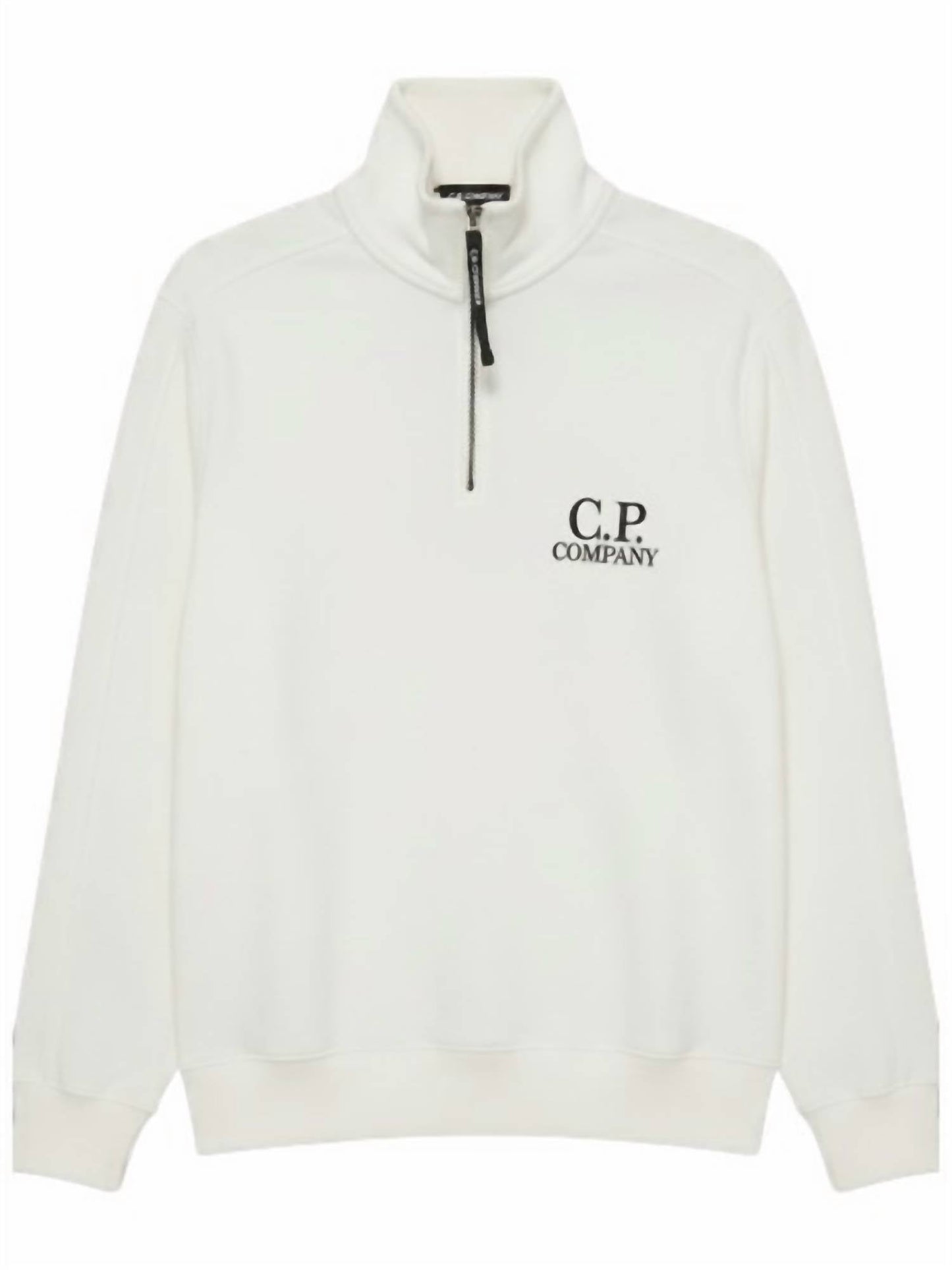 Fleece Half Zip Sweatshirt In White