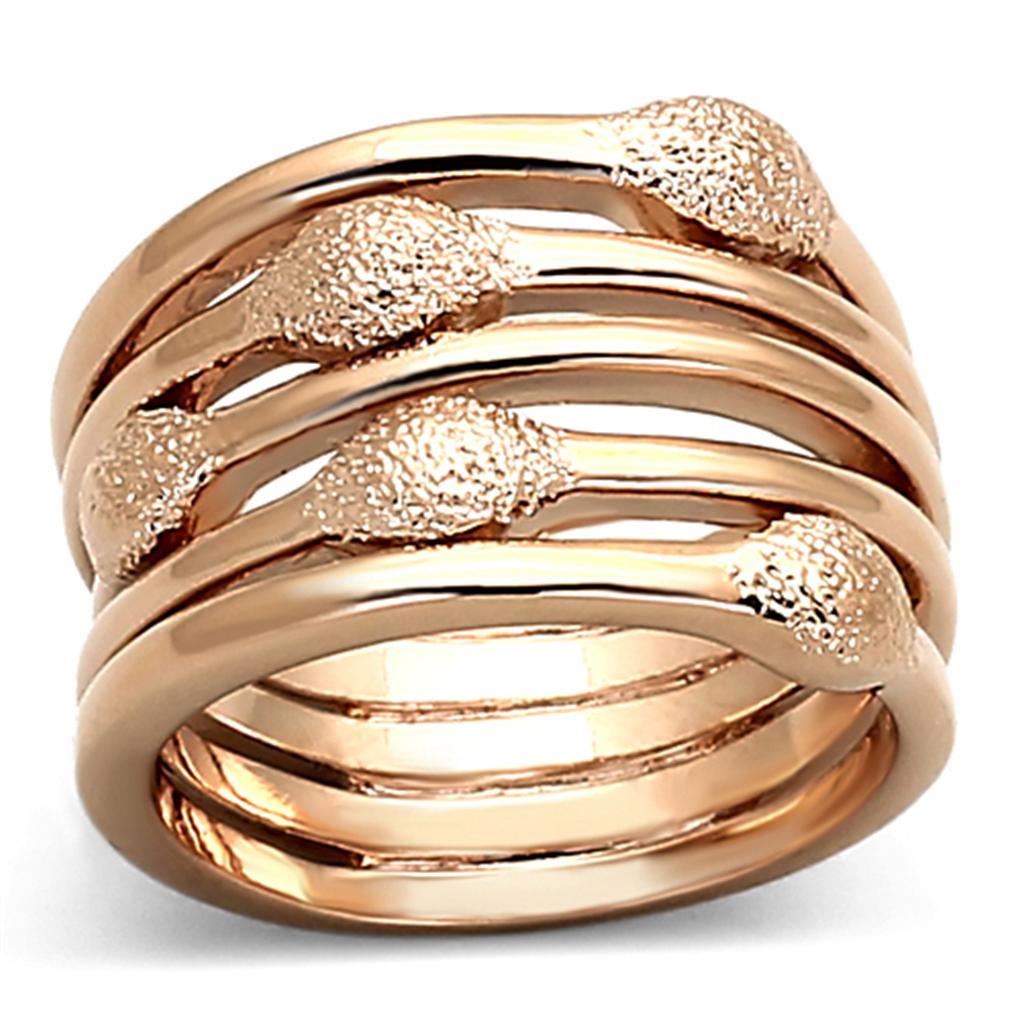 Rose Gold Brass Ring with No Stone