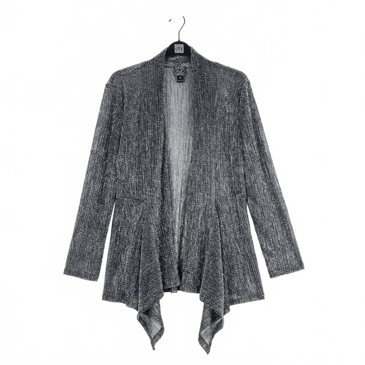 Drape Tunic Cardigan In Silver