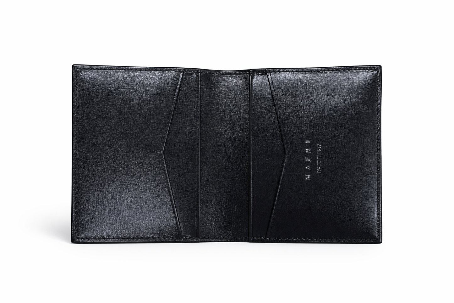 Marni Leather Bi-Fold Card Case Wallet - Black