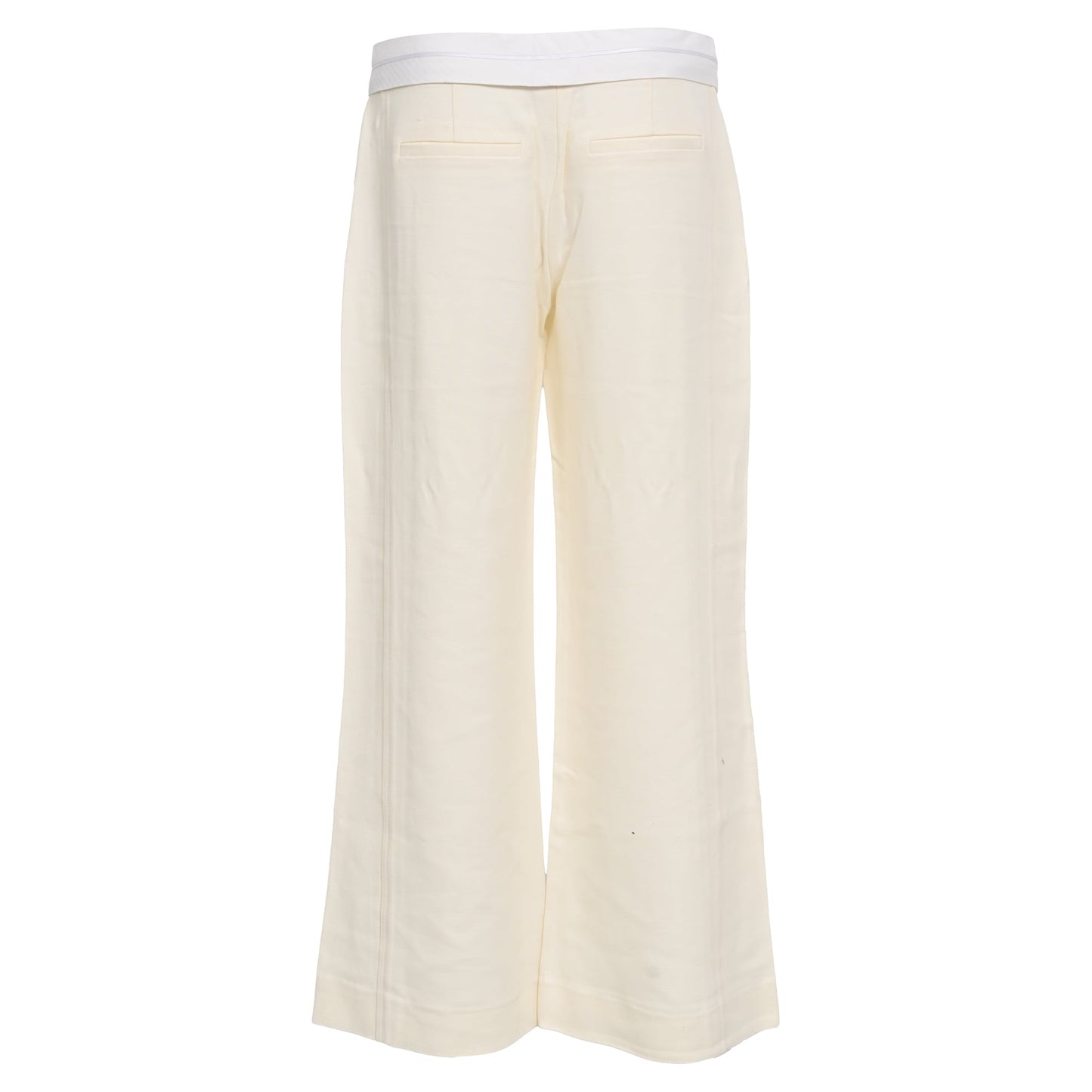Victoria Beckham Flared Pants in White Wool