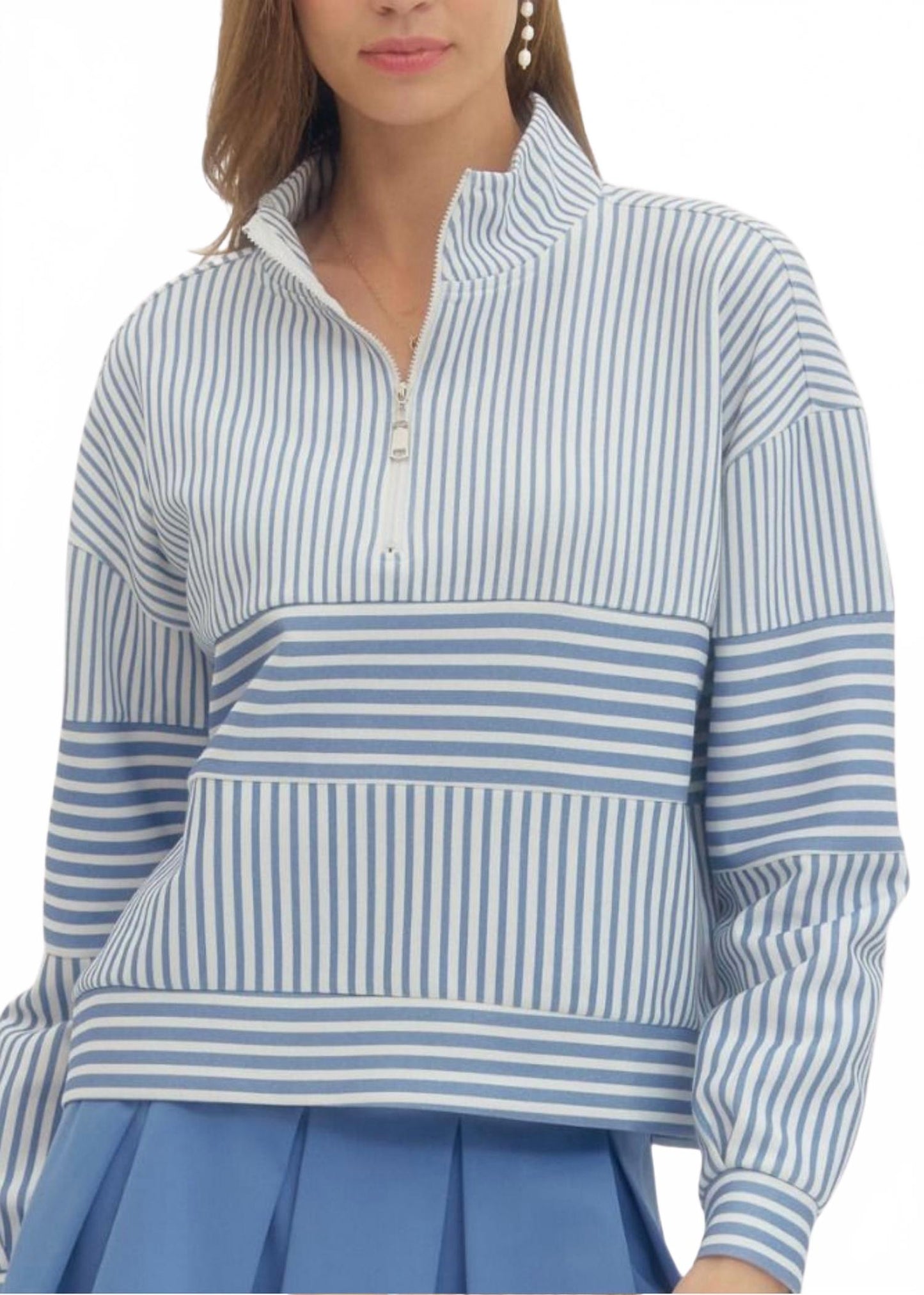 Hudon Pullover Top In Blue