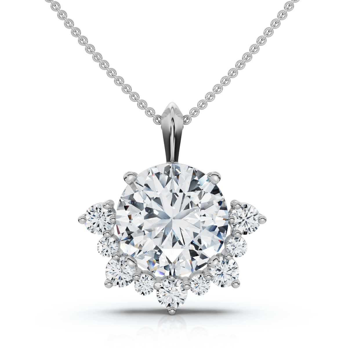 Certified 3.25Ct Diamond Pendant 14k Gold 18" Women's Necklace Lab Grown FG/VS