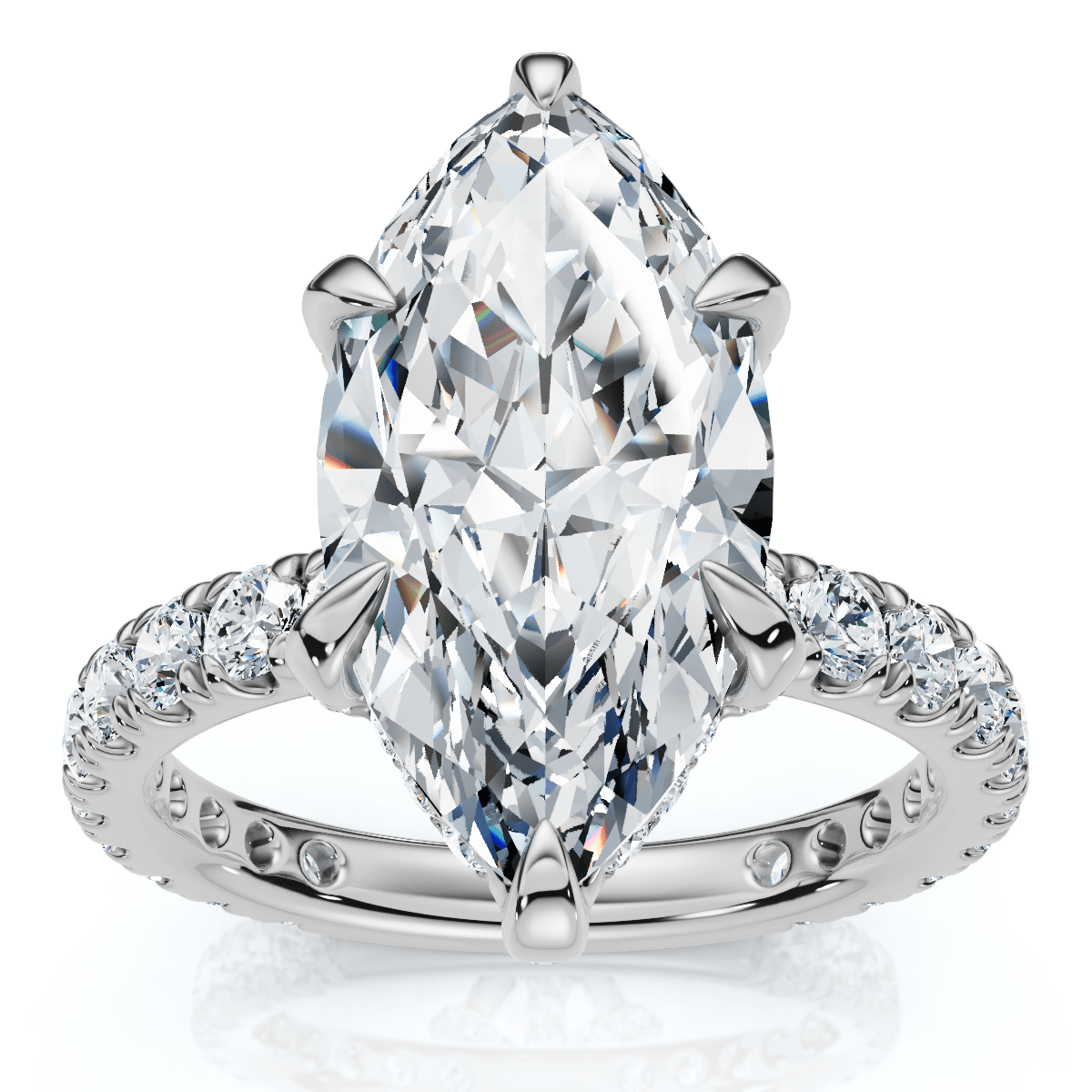Certified 4Ct Viviana Marquise Diamond Engagement Ring 14k Gold or Platinum