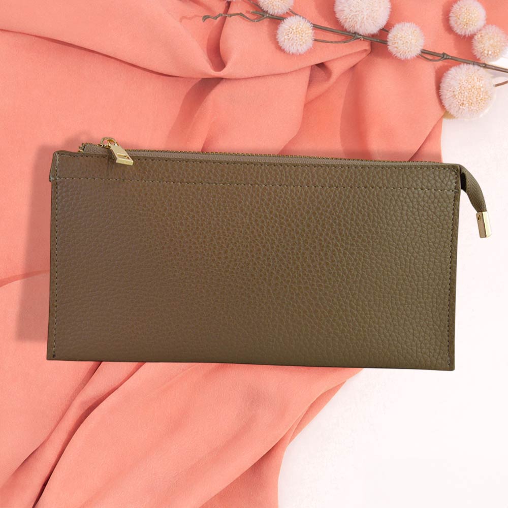 Faux Leather Slim Wallet Crossbody Bag