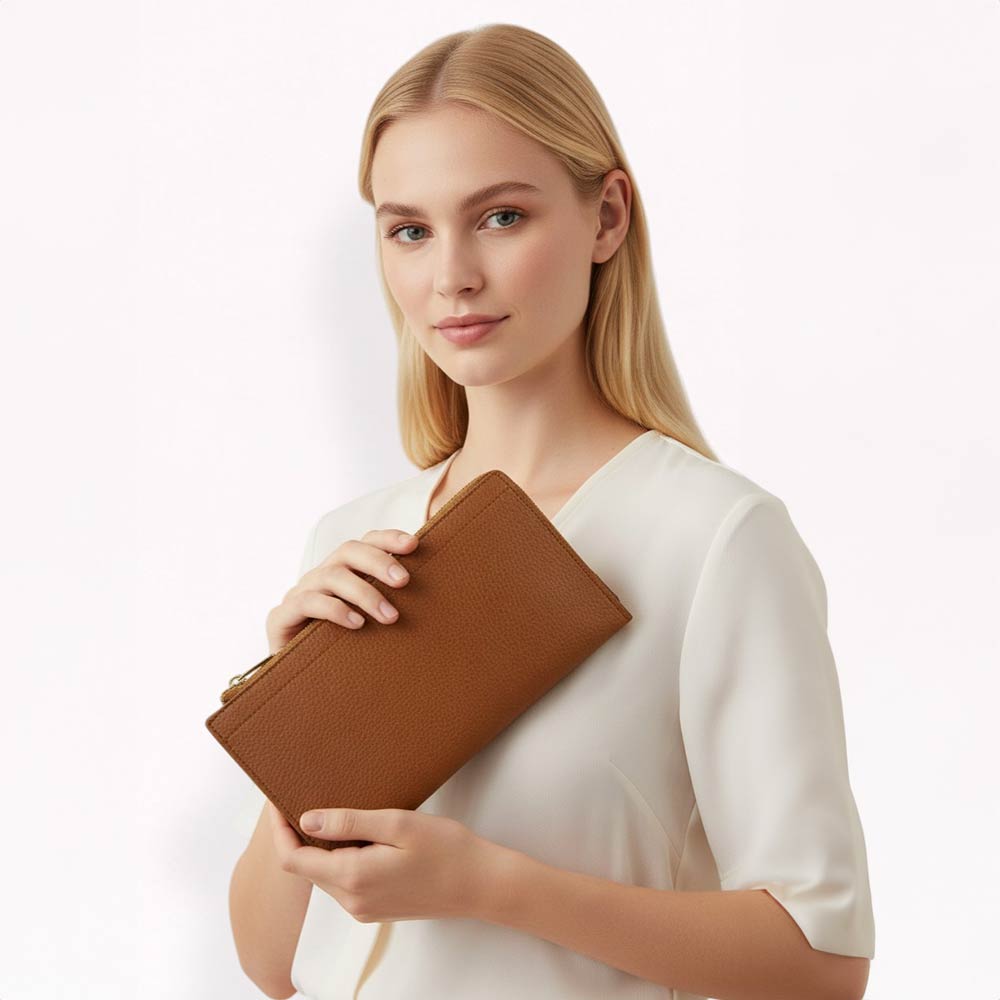 Faux Leather Slim Wallet Crossbody Bag