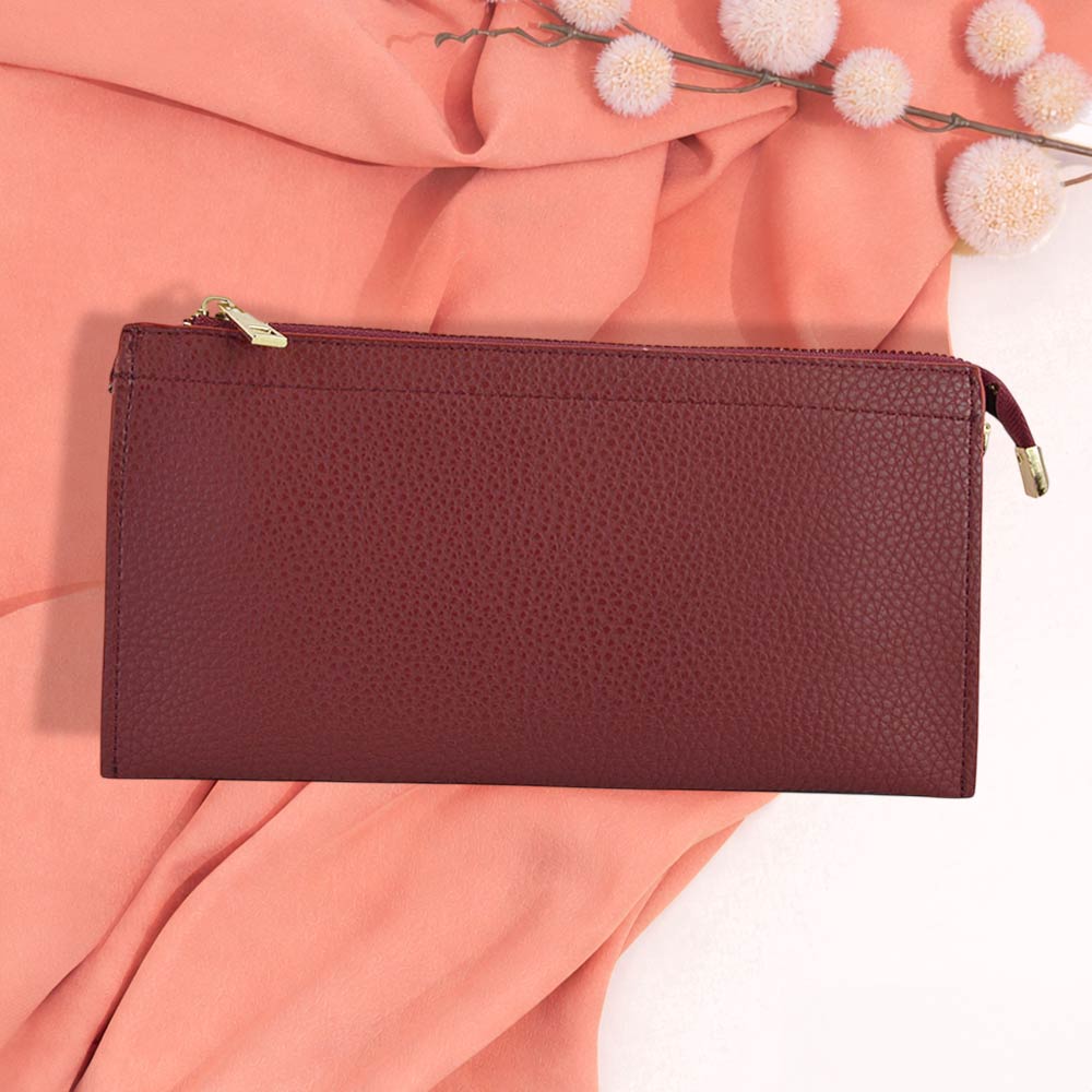 Faux Leather Slim Wallet Crossbody Bag