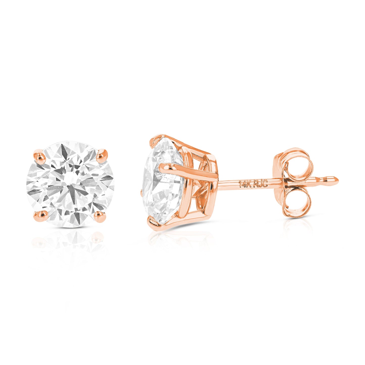 1.50 cttw Lab Grown Diamond Stud Earrings in 14K Gold With Push Backs For Women