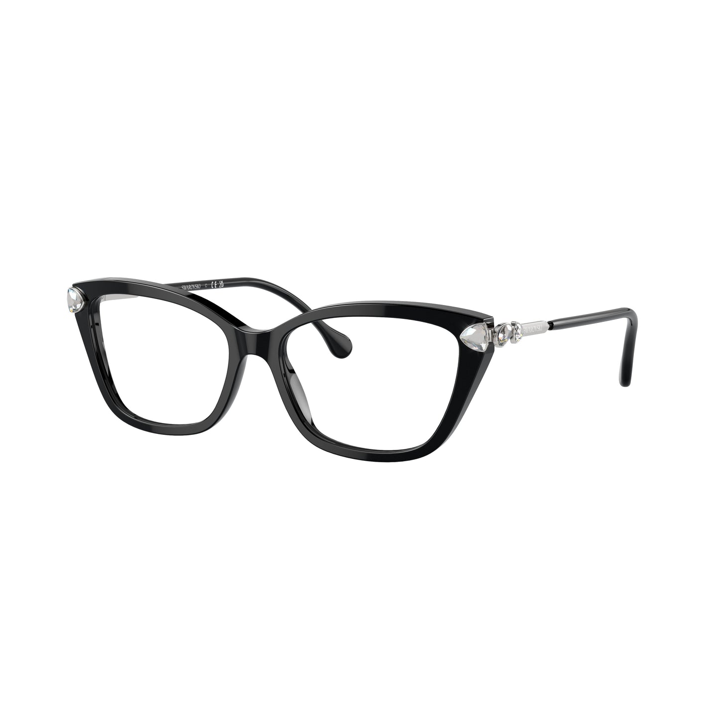 0Sk2011 Black Acetate Cat-Eye Eyeglasses with Crystal Accents