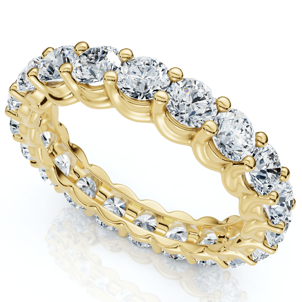 3Ct U Prong Diamond Eternity Wedding Ring 14k Gold or Platinum Lab Grown EF/VS