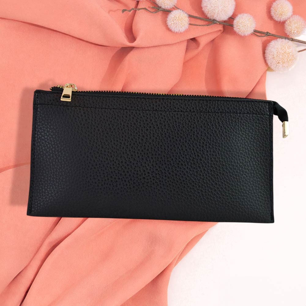 Faux Leather Slim Wallet Crossbody Bag