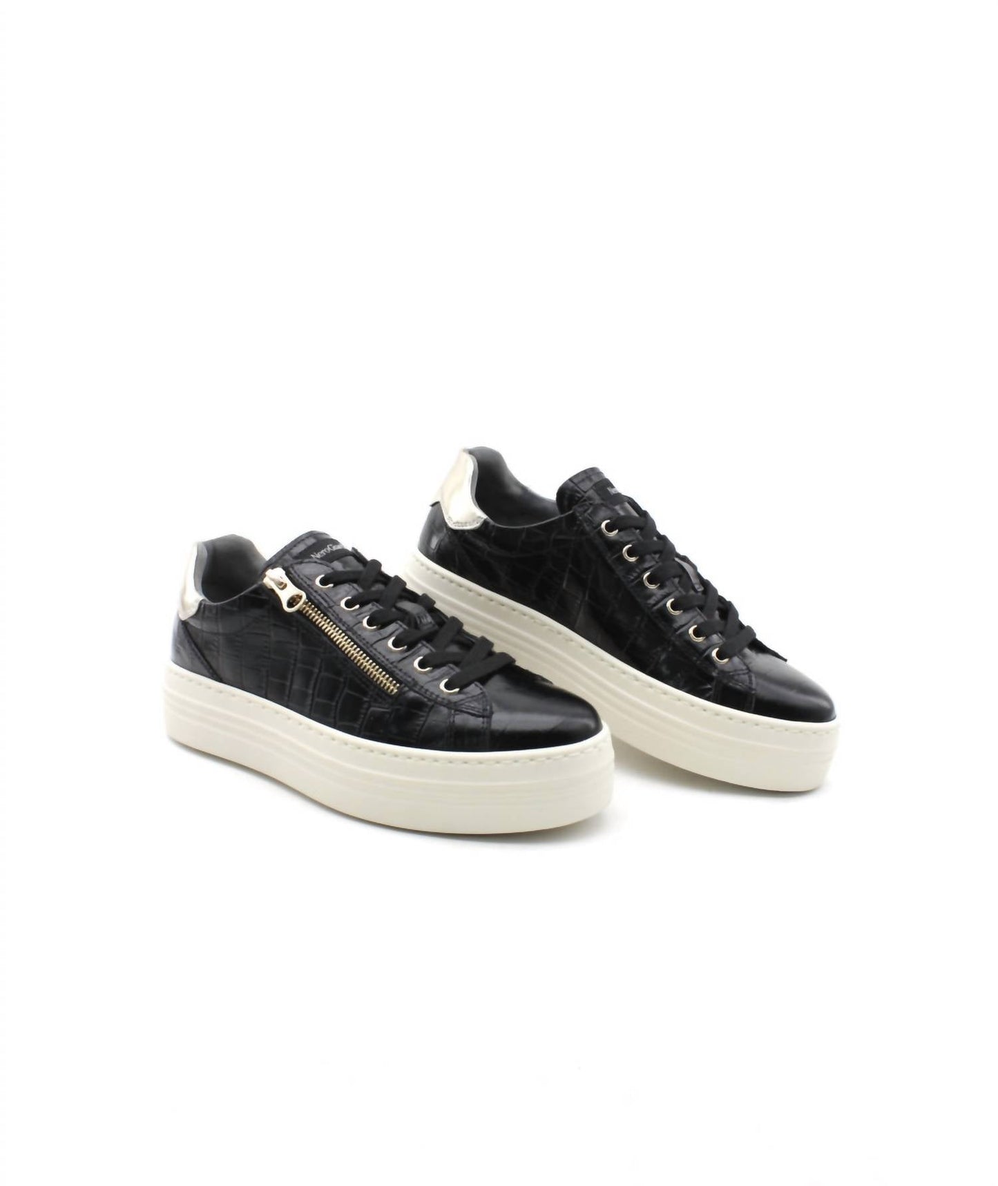 Women's Zeus Zipper Sneaker In Black Croc