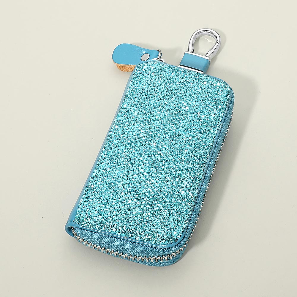 Bling Faux Leather Key Wallet