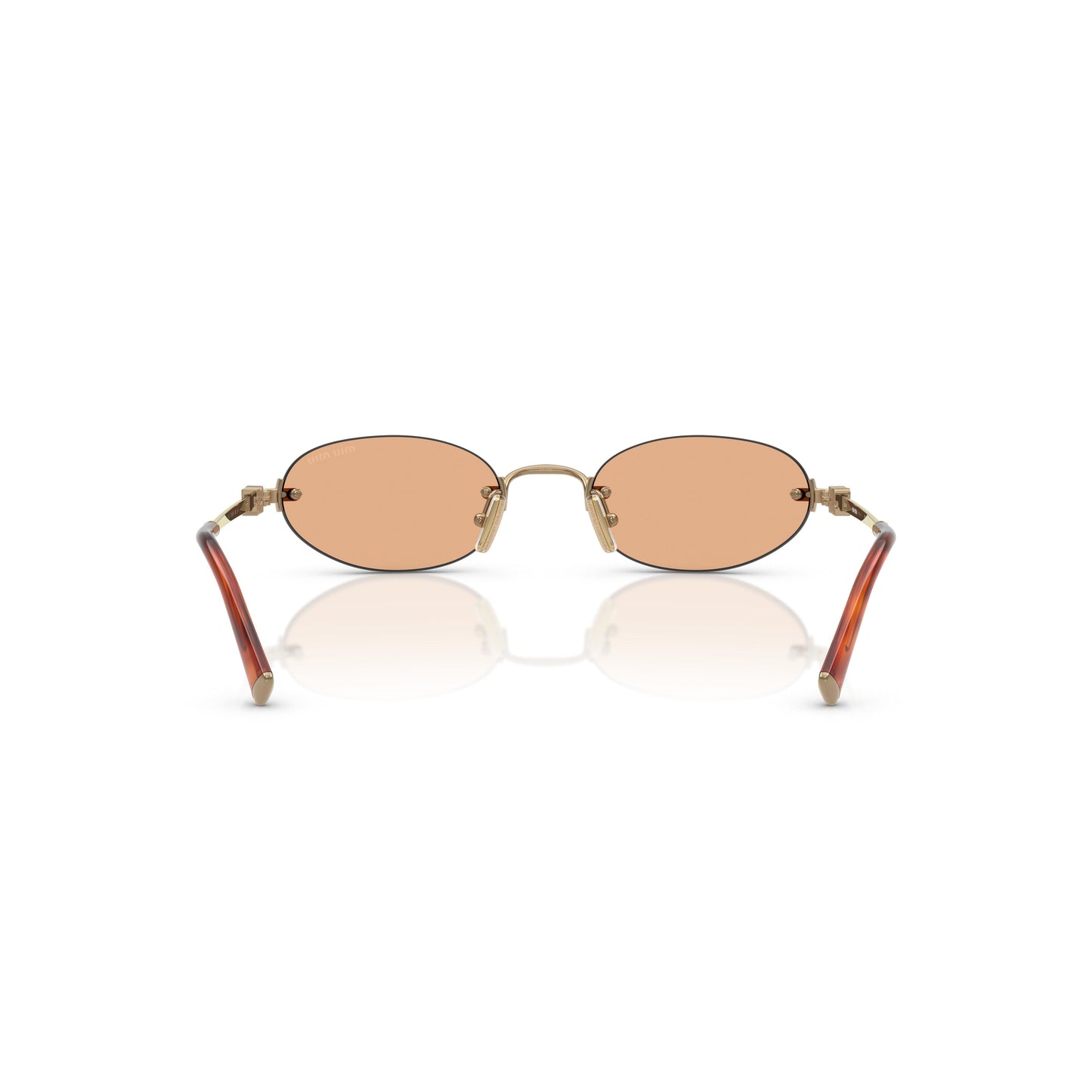 0Mu A54S Oval Sunglasses with Gold Metal Frame