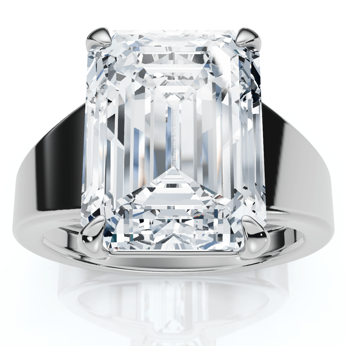 Certified 6Ct Emerald Cut Stephanie Diamond Engagement Ring 14k Gold Lab Grown