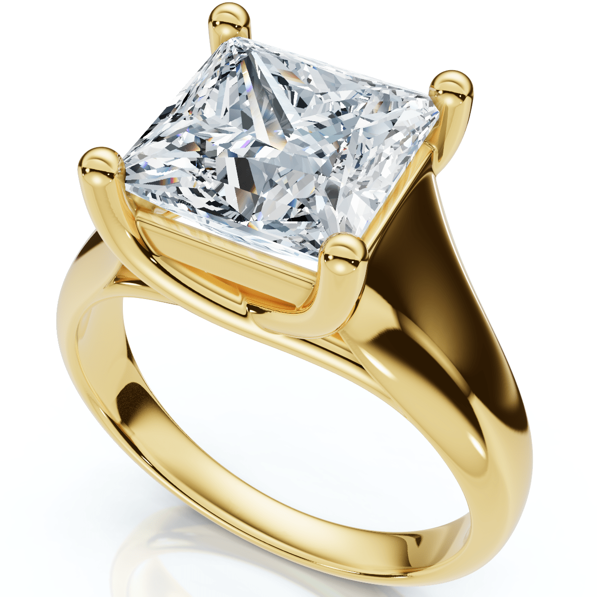 Certified 3Ct Celestia Princess Cut Diamond Engagement Ring 14k Gold Lab Grown