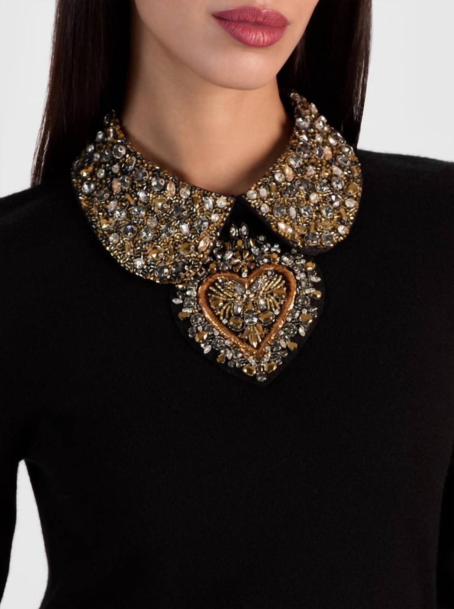 Porla Collared Sweater In Black