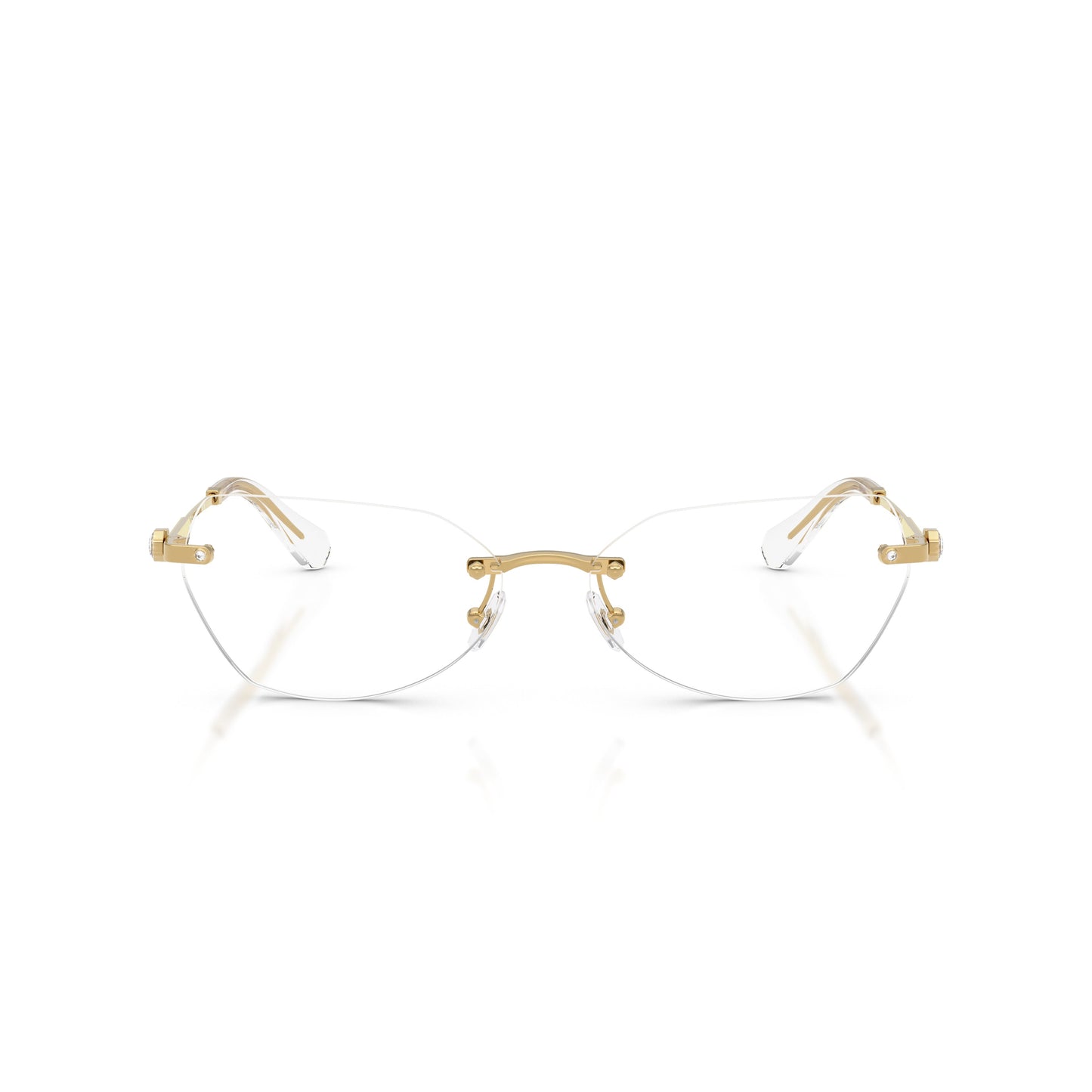 0Sk1031 Gold Rimless Eyeglasses with Crystal Accents