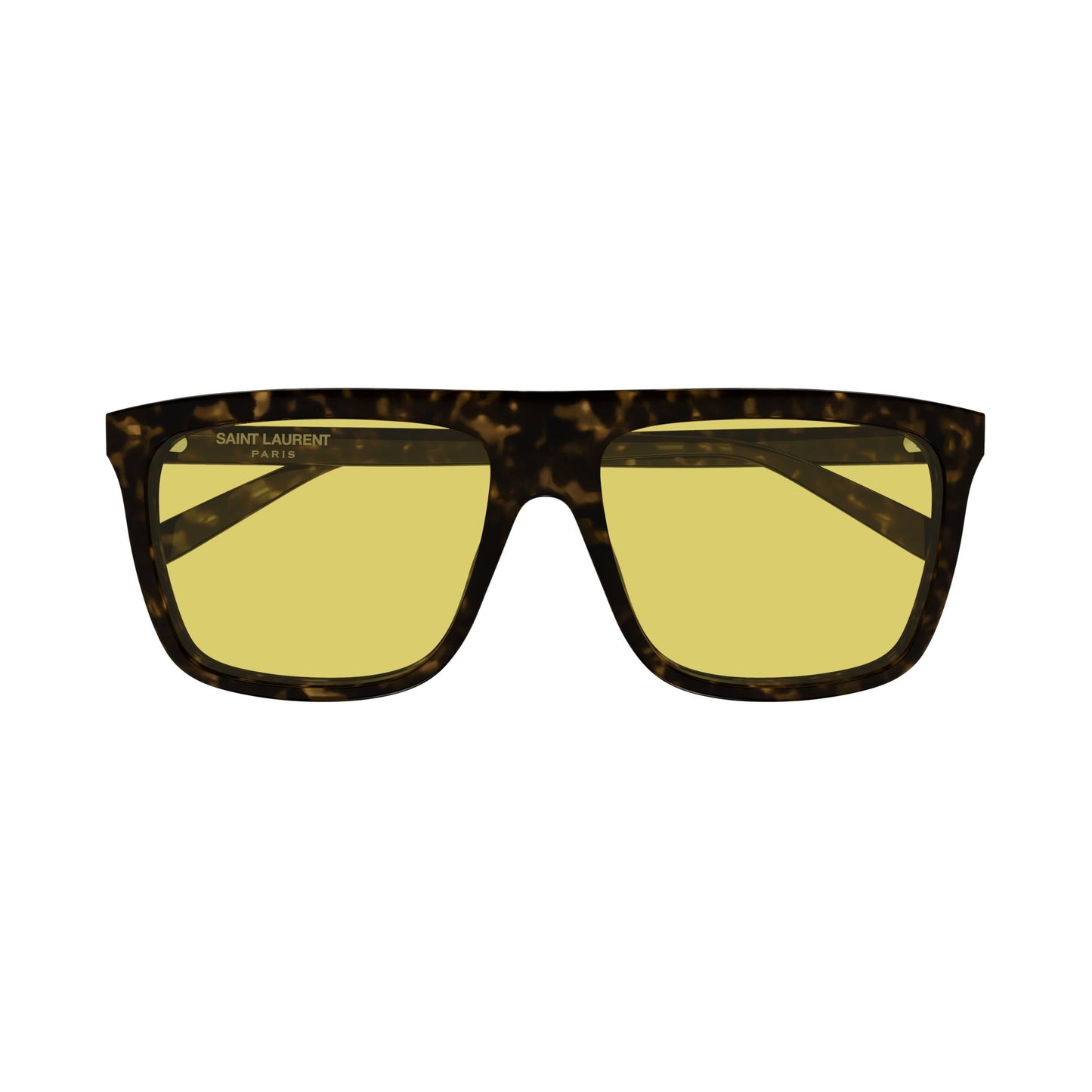 Oversized Square Tortoiseshell Sunglasses With Yellow Lenses