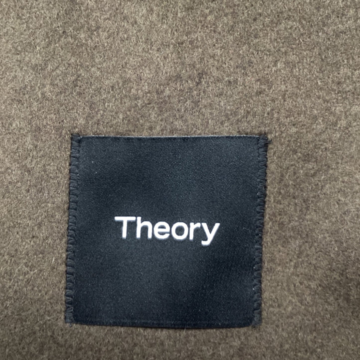 Theory Single-Breasted Coat in Brown Wool