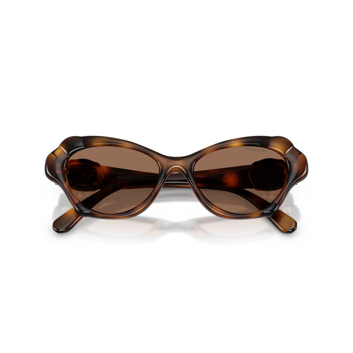 0Sk6050 Tortoiseshell Cat-Eye Sunglasses with Gold Emblem