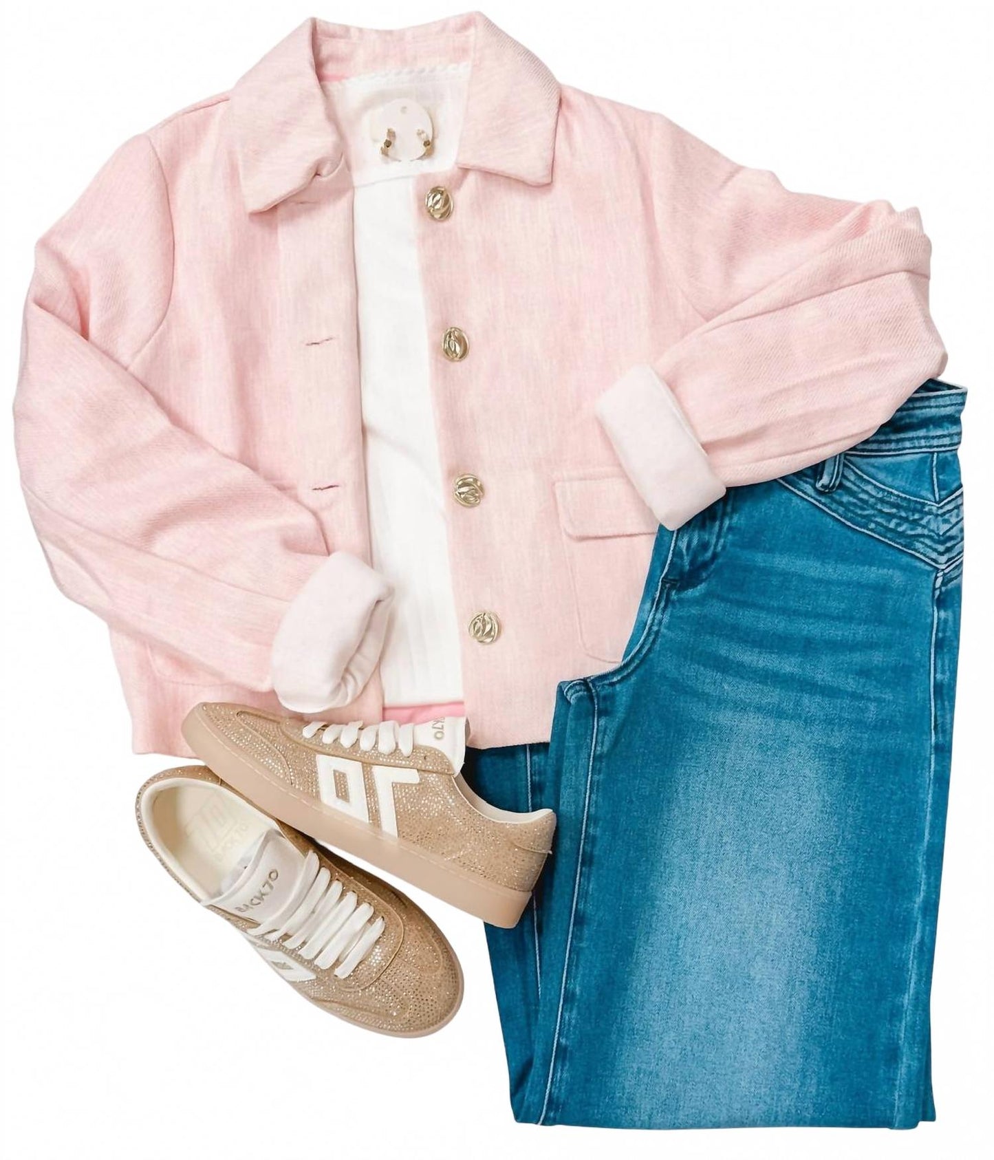 Oak & Thread Blazer In Blush
