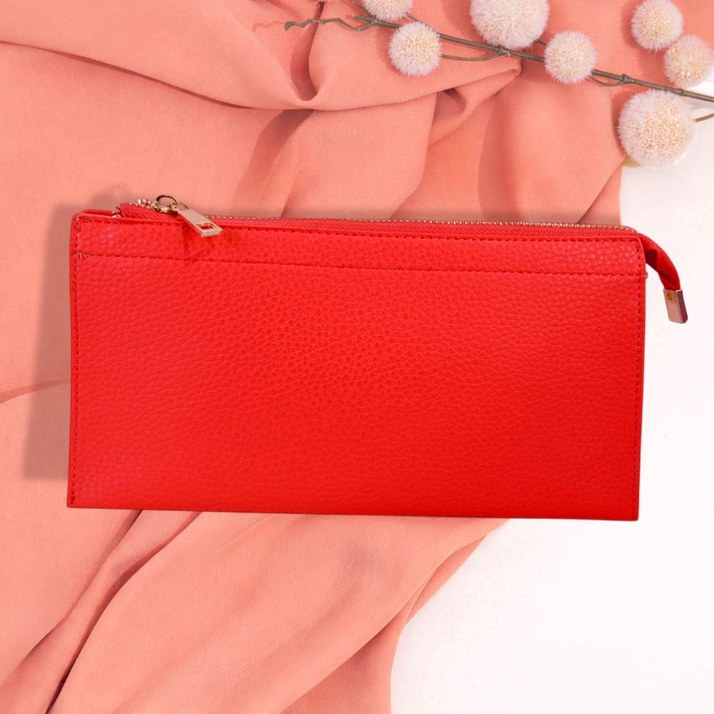 Faux Leather Slim Wallet Crossbody Bag