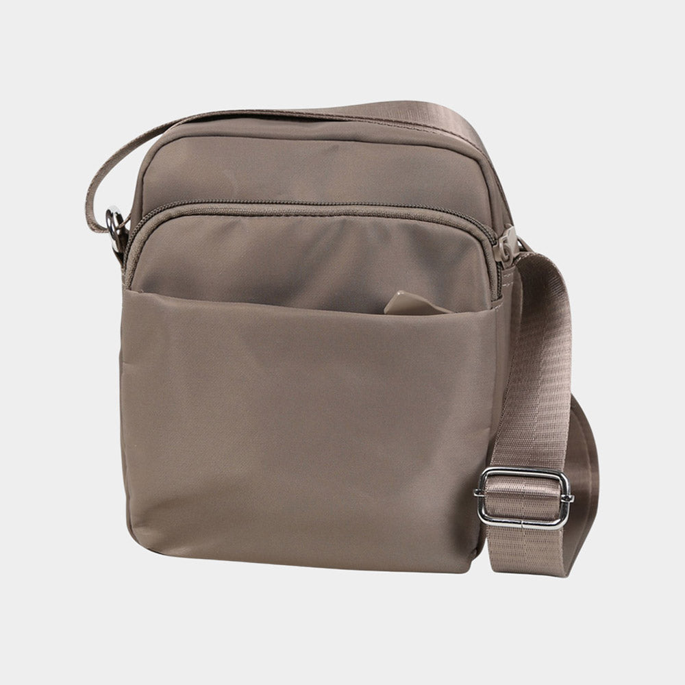 Compact Solid Multi Pocket Crossbody Bag