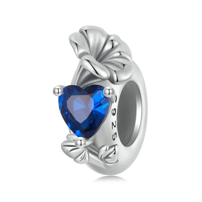 Floral Heart Birthstone Charms
