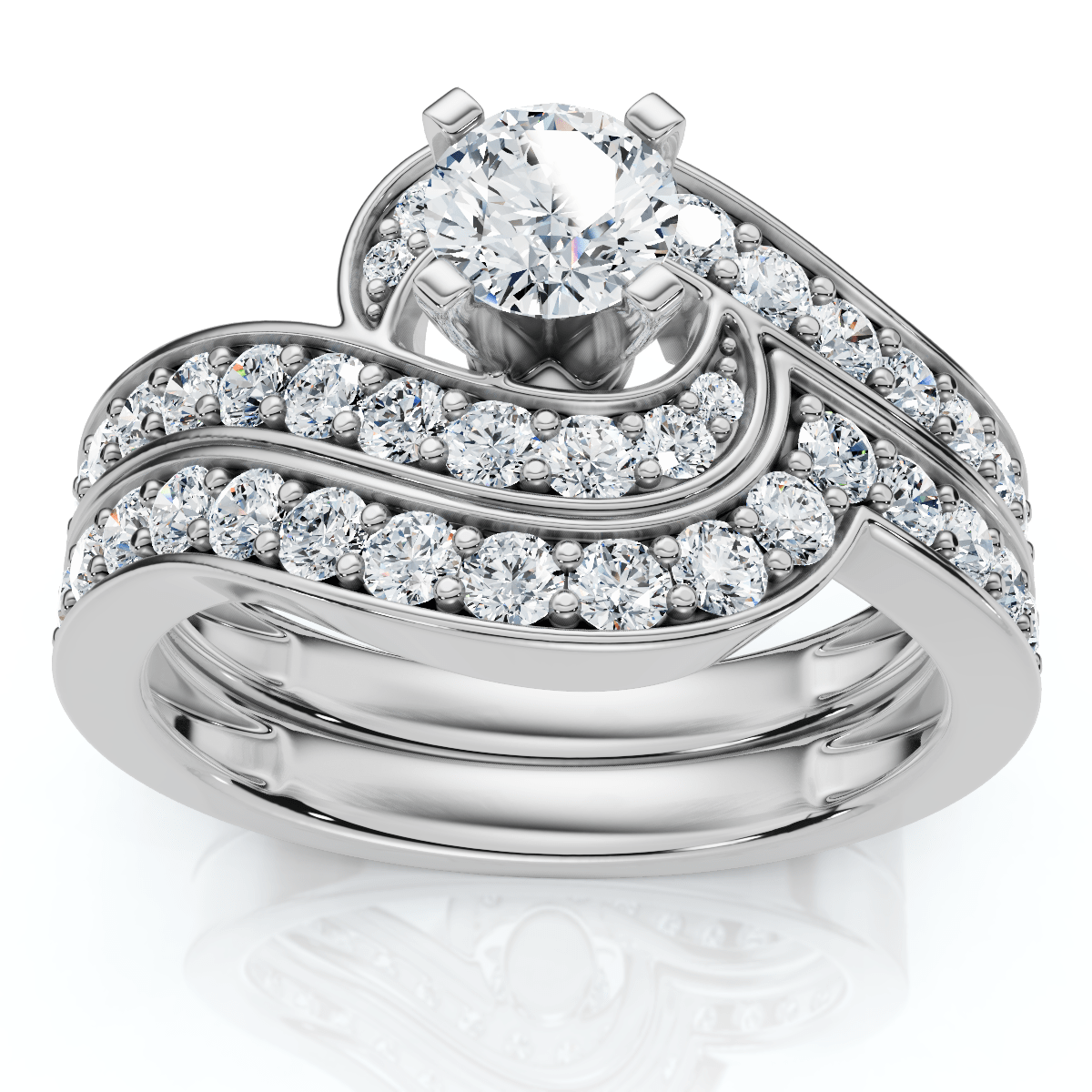 1Ct TW Diamond Engagement Wedding Ring Set 14k or Platinum Gold Lab Grown