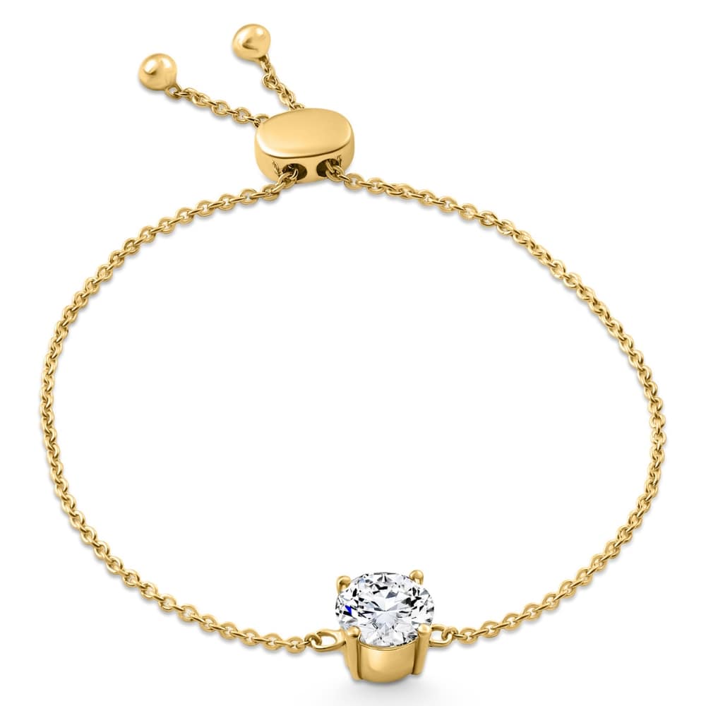 Certified 2Ct Diamond Solitaire Slider Bracelet 14k Gold Lab Grown
