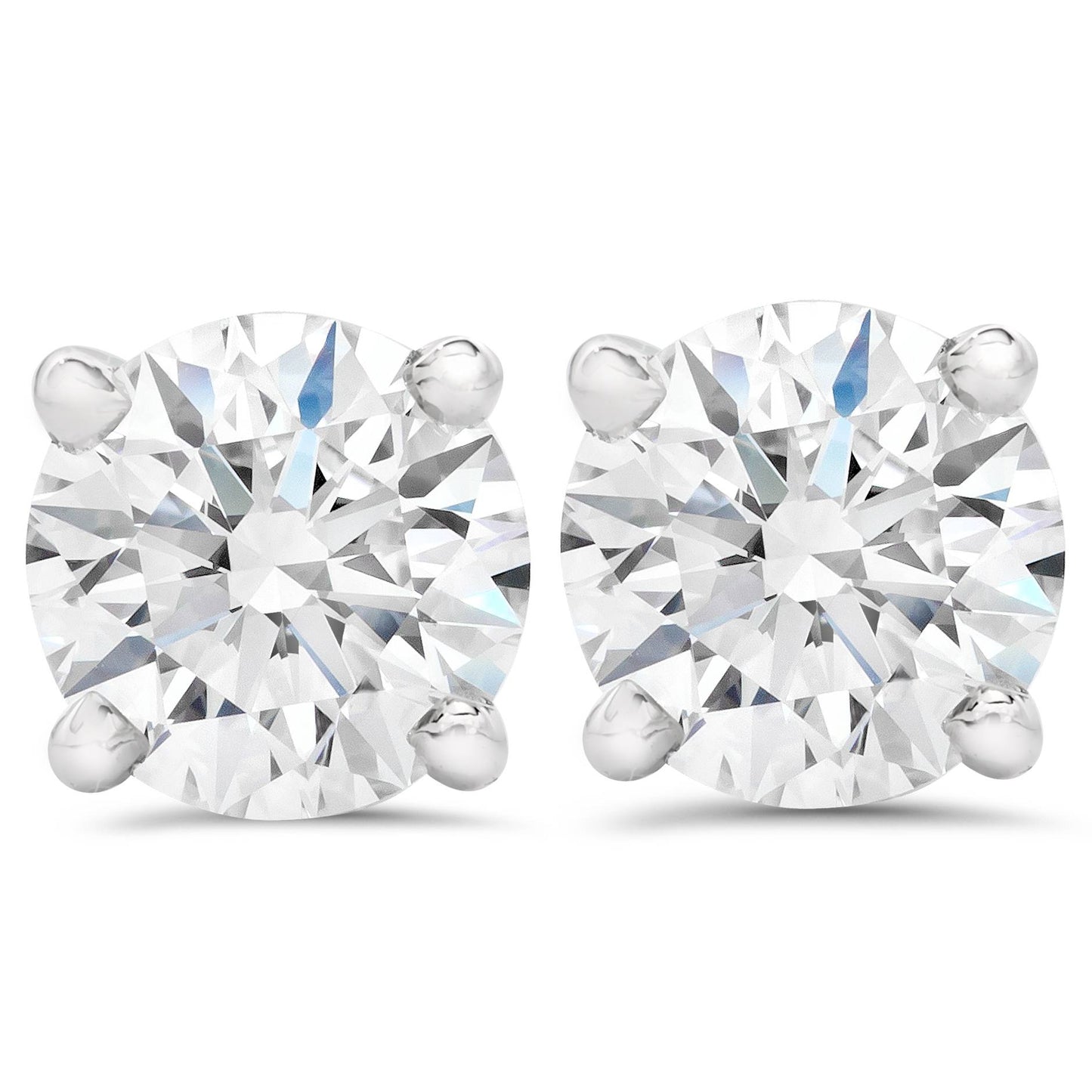 1.50ct Lab Grown Diamond Studs 14k White Gold Screw Backs