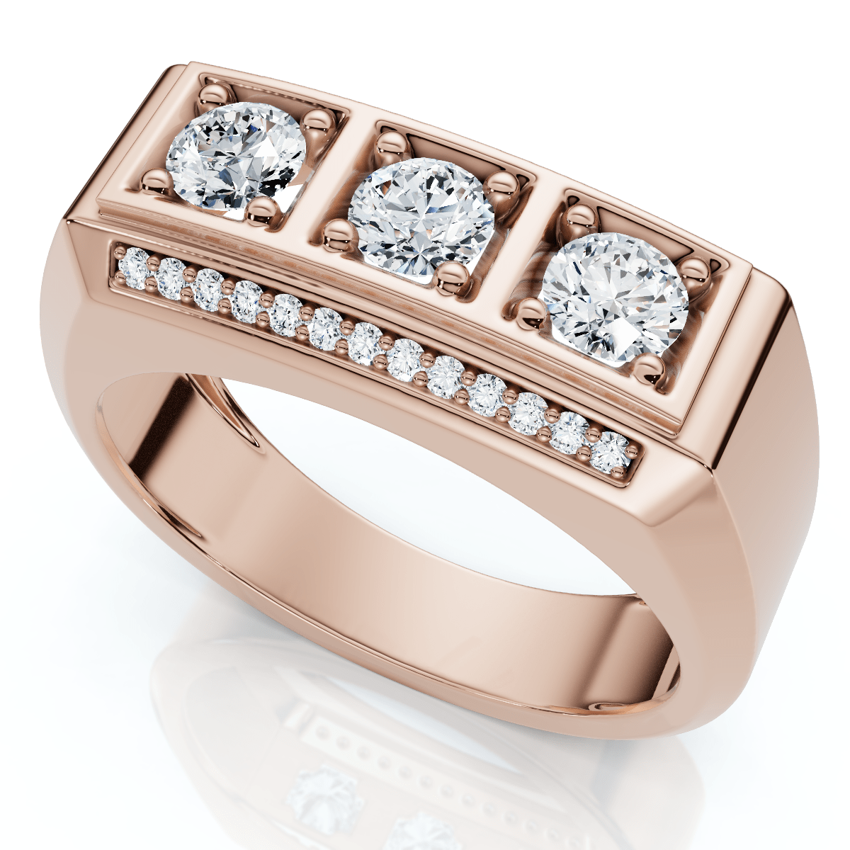 1Ct TW Men's Diamond Ring Lab Grown 14k Gold or Platinum