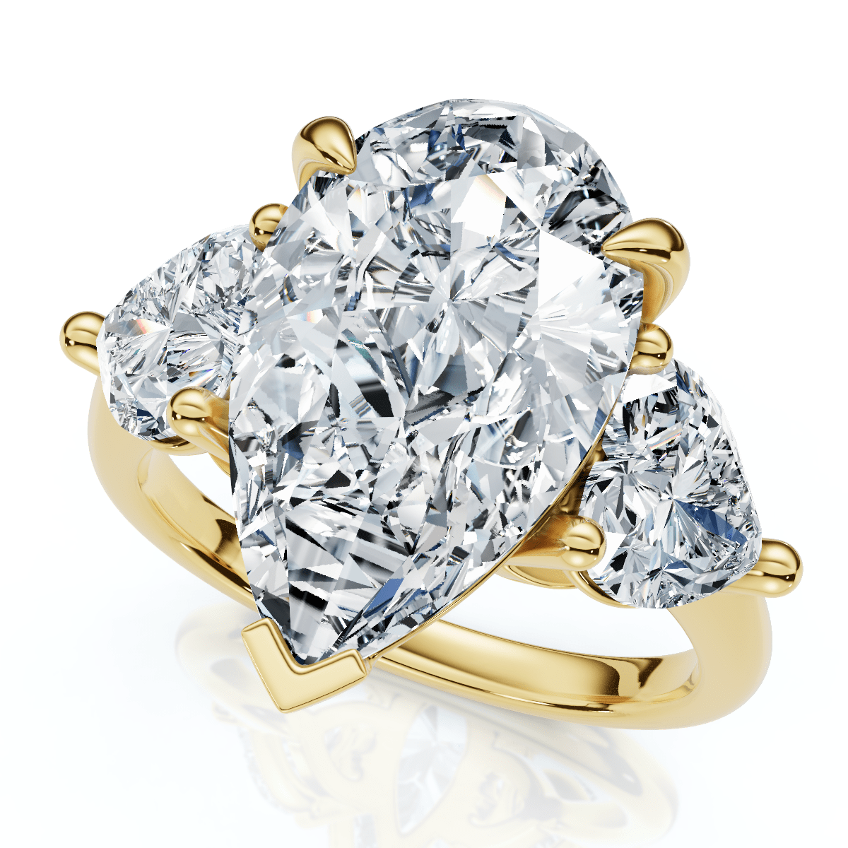 5 1/2Ct Pear & Heart Certified Diamond Engagement Ring Lab Grown