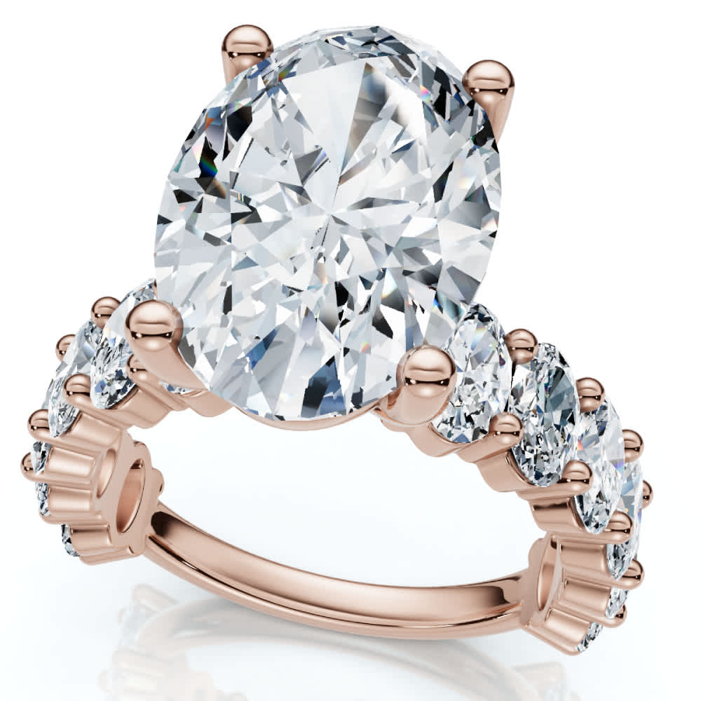 Certified 6Ct Oval Diamond Engagement Ring 14k Gold Lab Grown