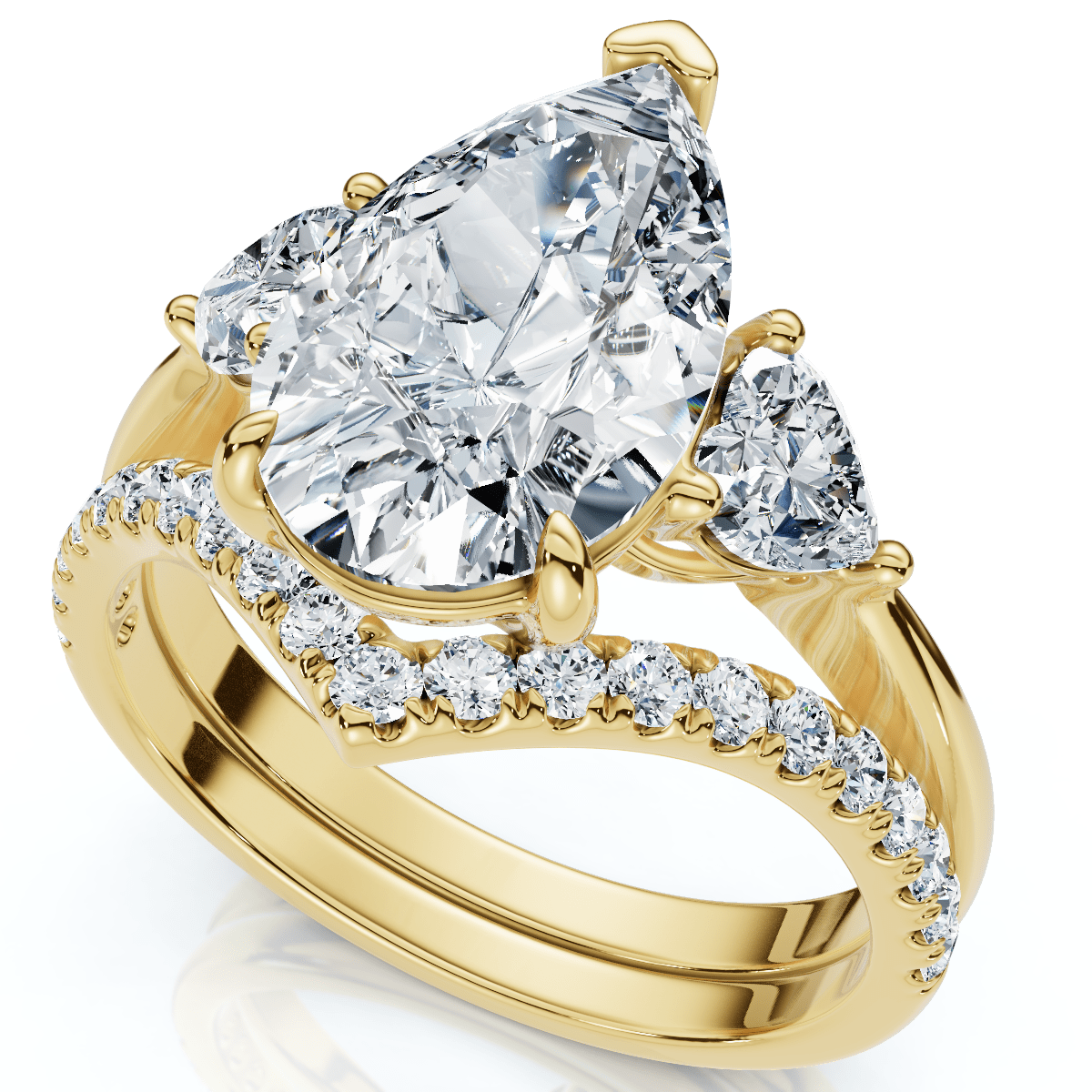 Certified 3.60Ct  Diamond Engagement Wedding Ring Set 14k Gold or Pt Lab Grown