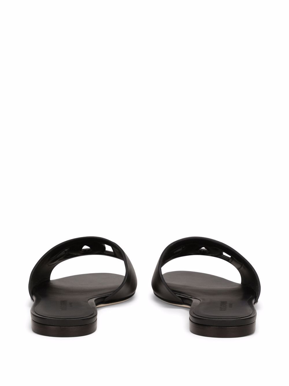 Dolce & Gabbana Women Dg Logo Leather Flat Sandals