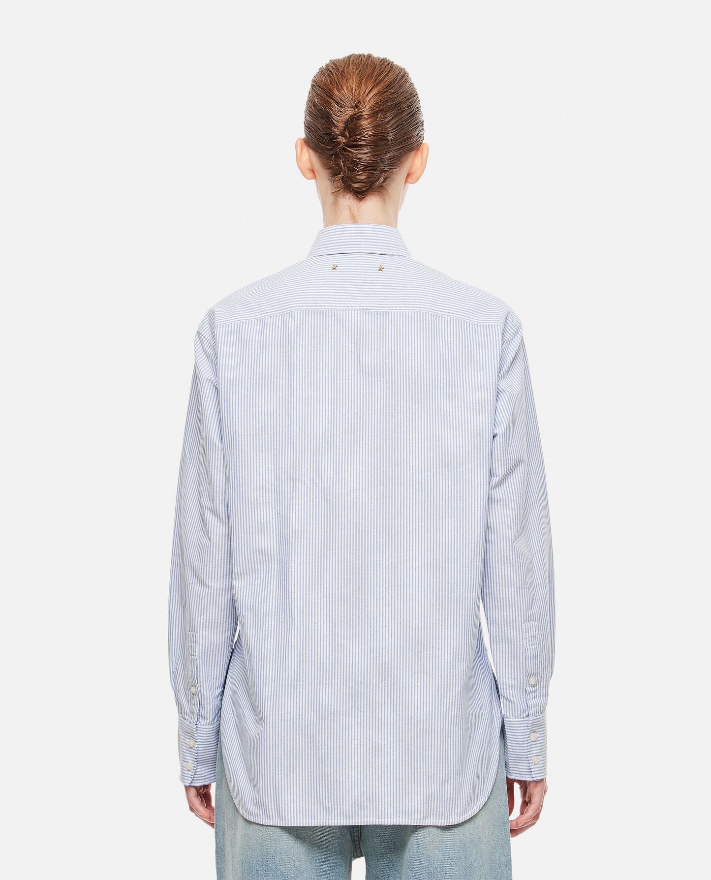 Golden Goose Women Boyfriend Shirt Striped Oxford Cotton