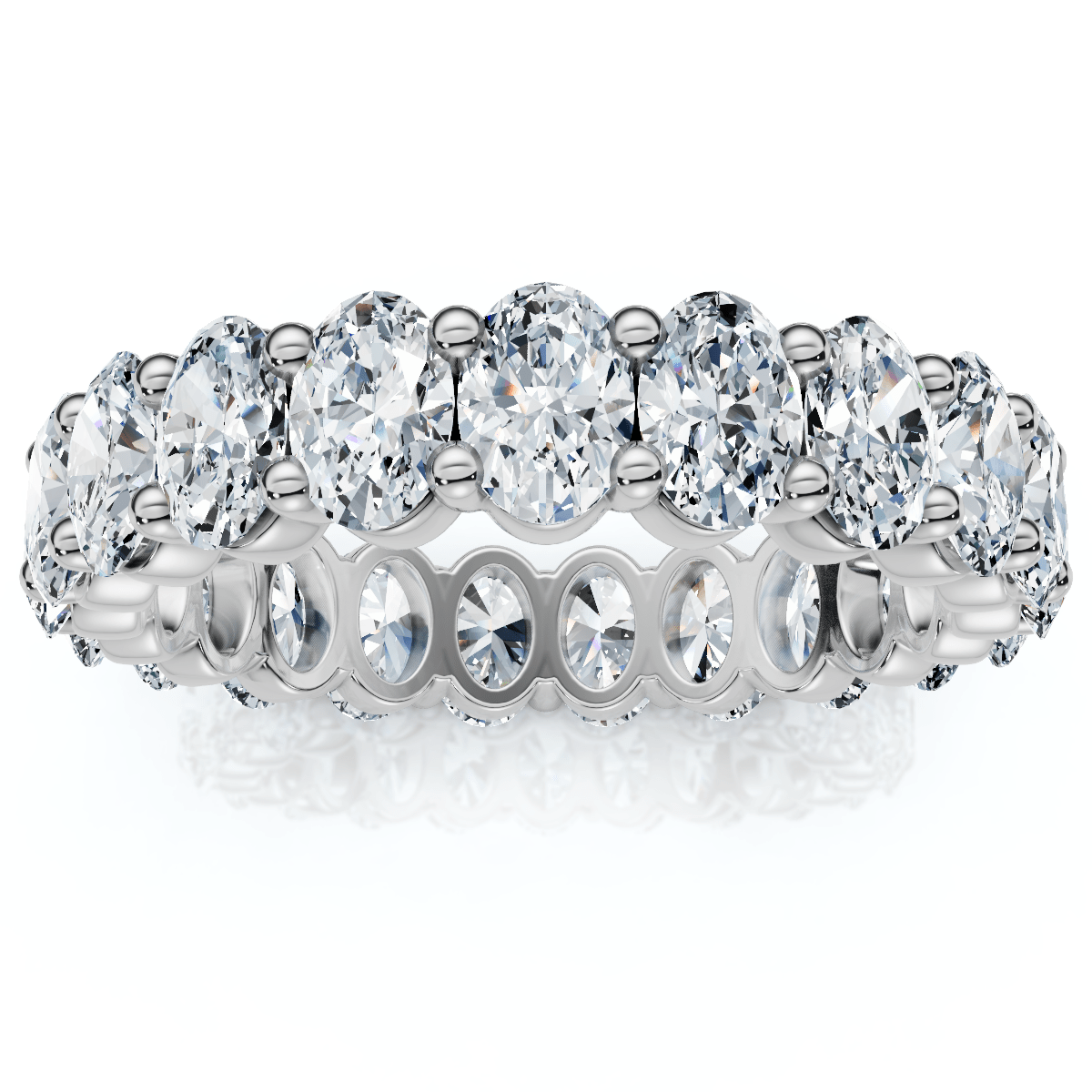 3Ct Oval Diamond Eternity Wedding Ring 14k Gold Lab Grown