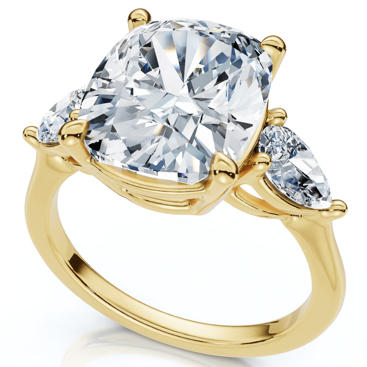 Certified 5 1/2Ct Annie Cushion Diamond Engagement Ring 14k Gold or Pt Lab Grown