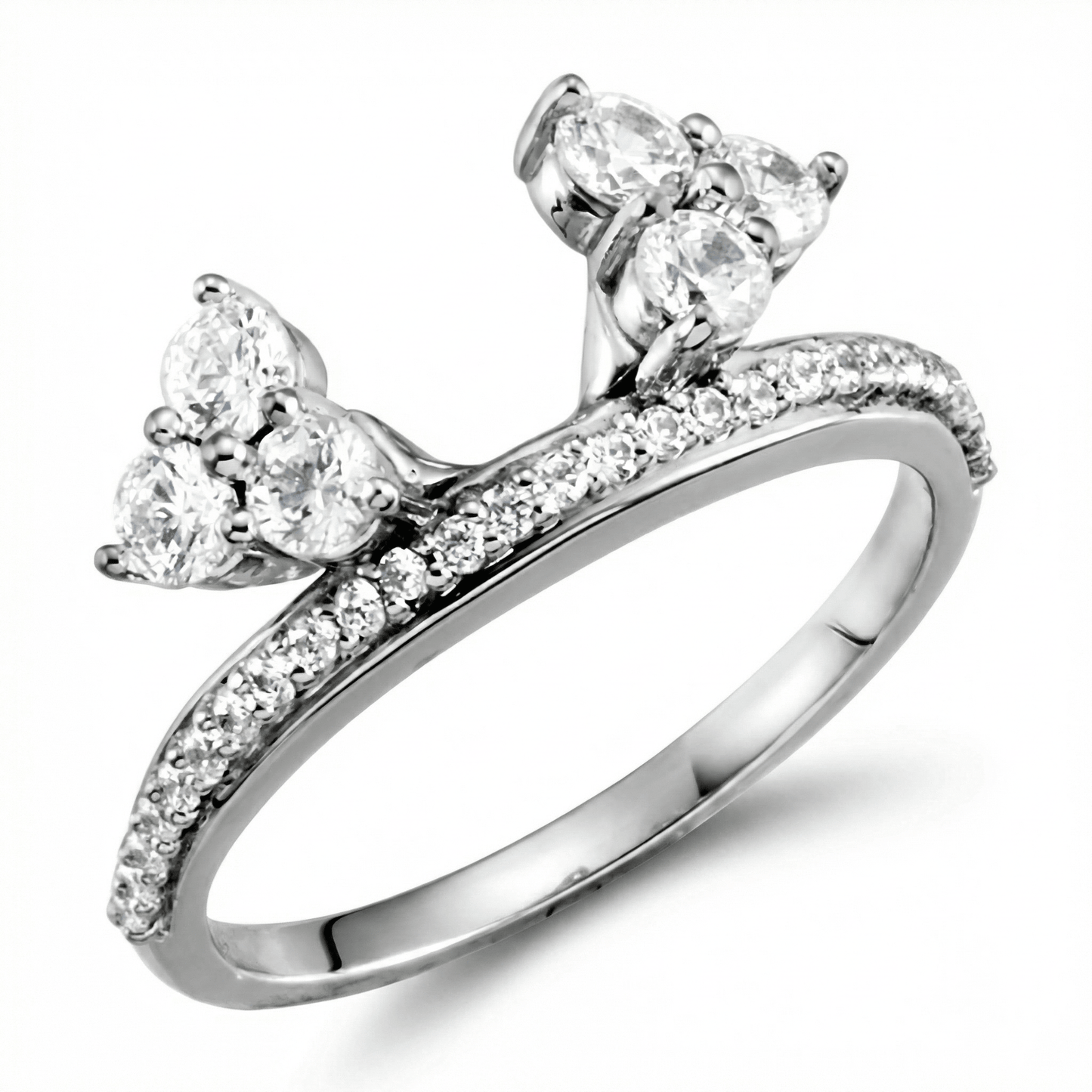 1/3CT Diamond Ring Wrap Style Wedding Ring 14K White Gold Size Selectable