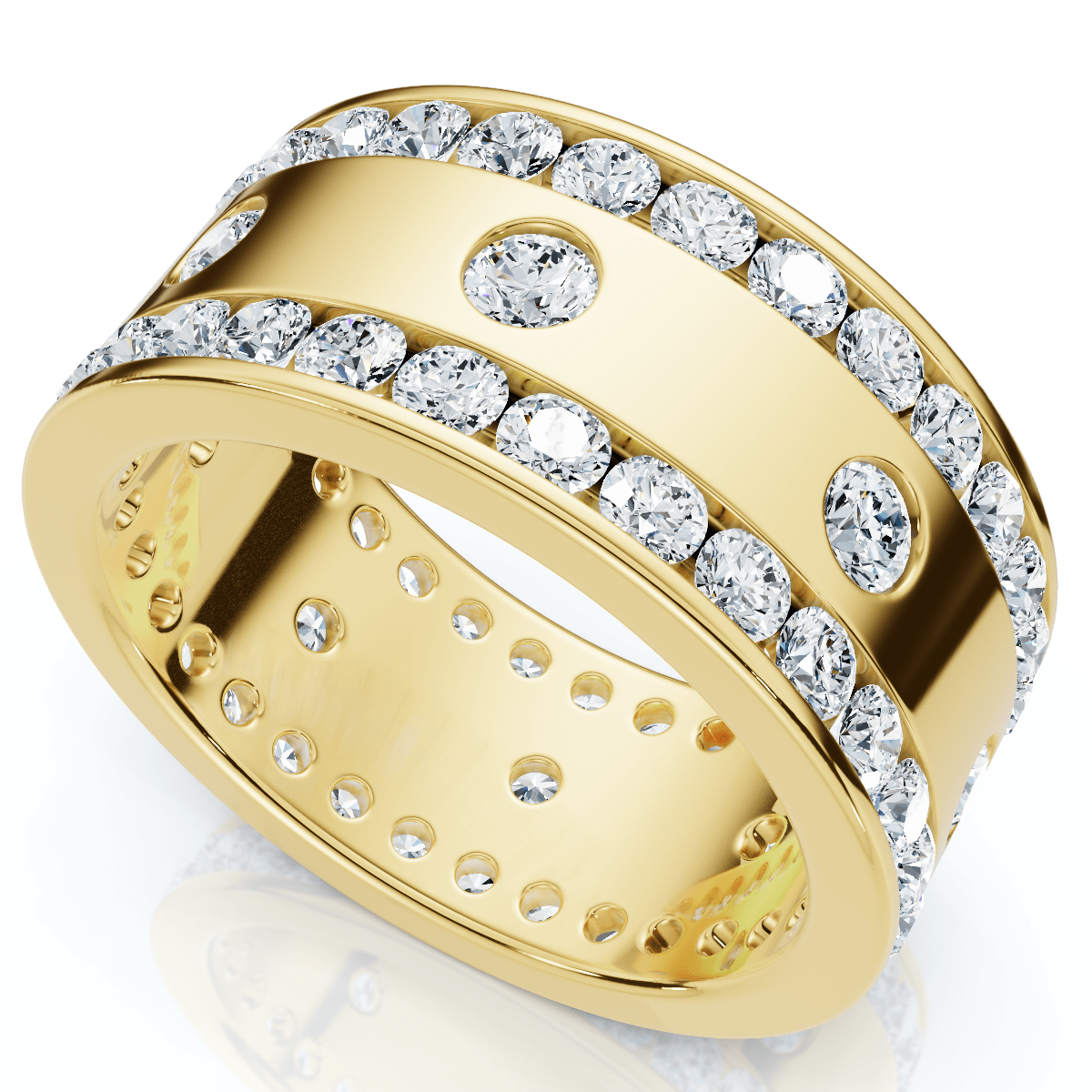 2 3/4Ct Men's Diamond Ring in 14k Gold Lab Grown