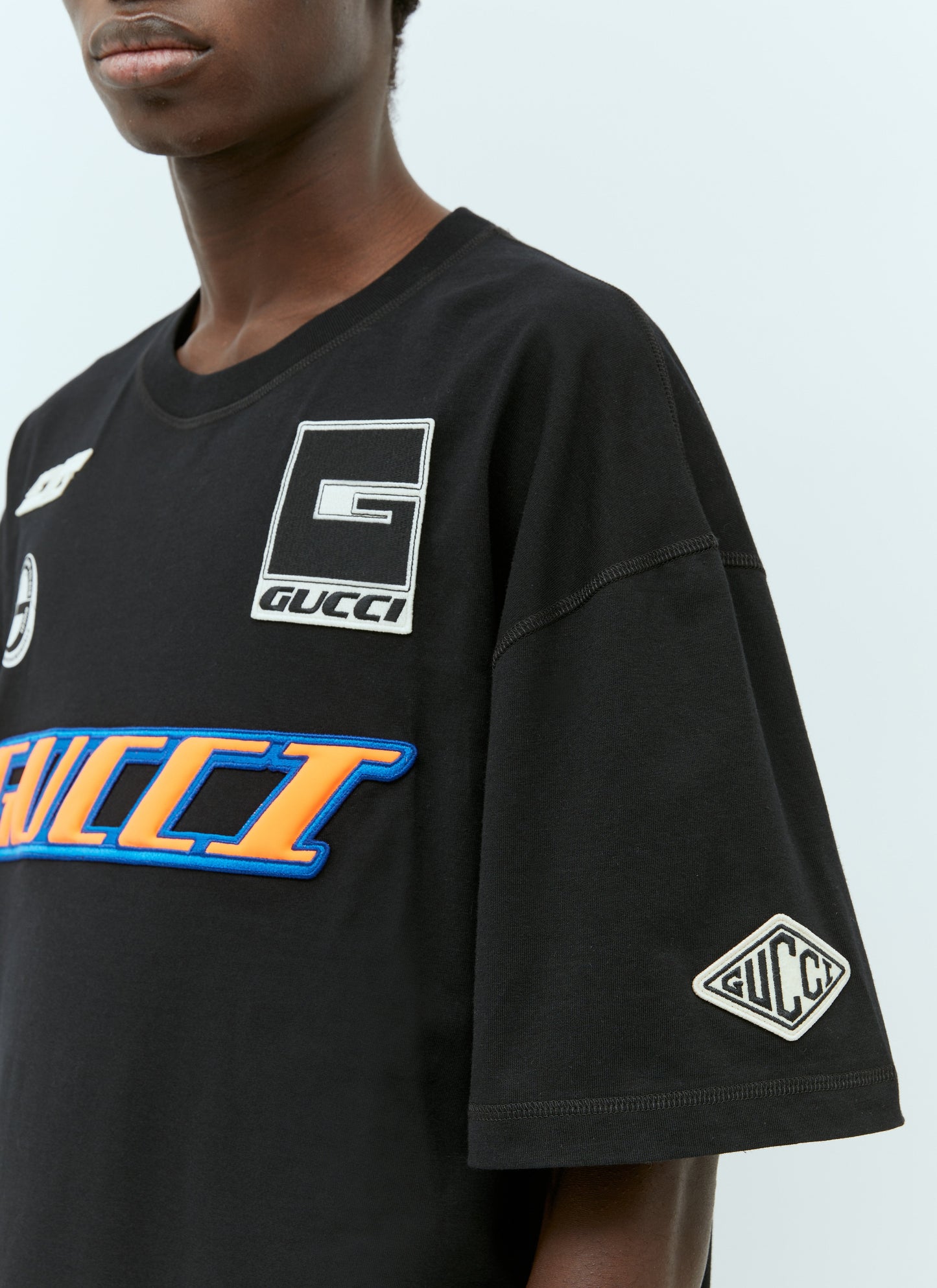 Gucci Men Logo Emblems T-Shirt