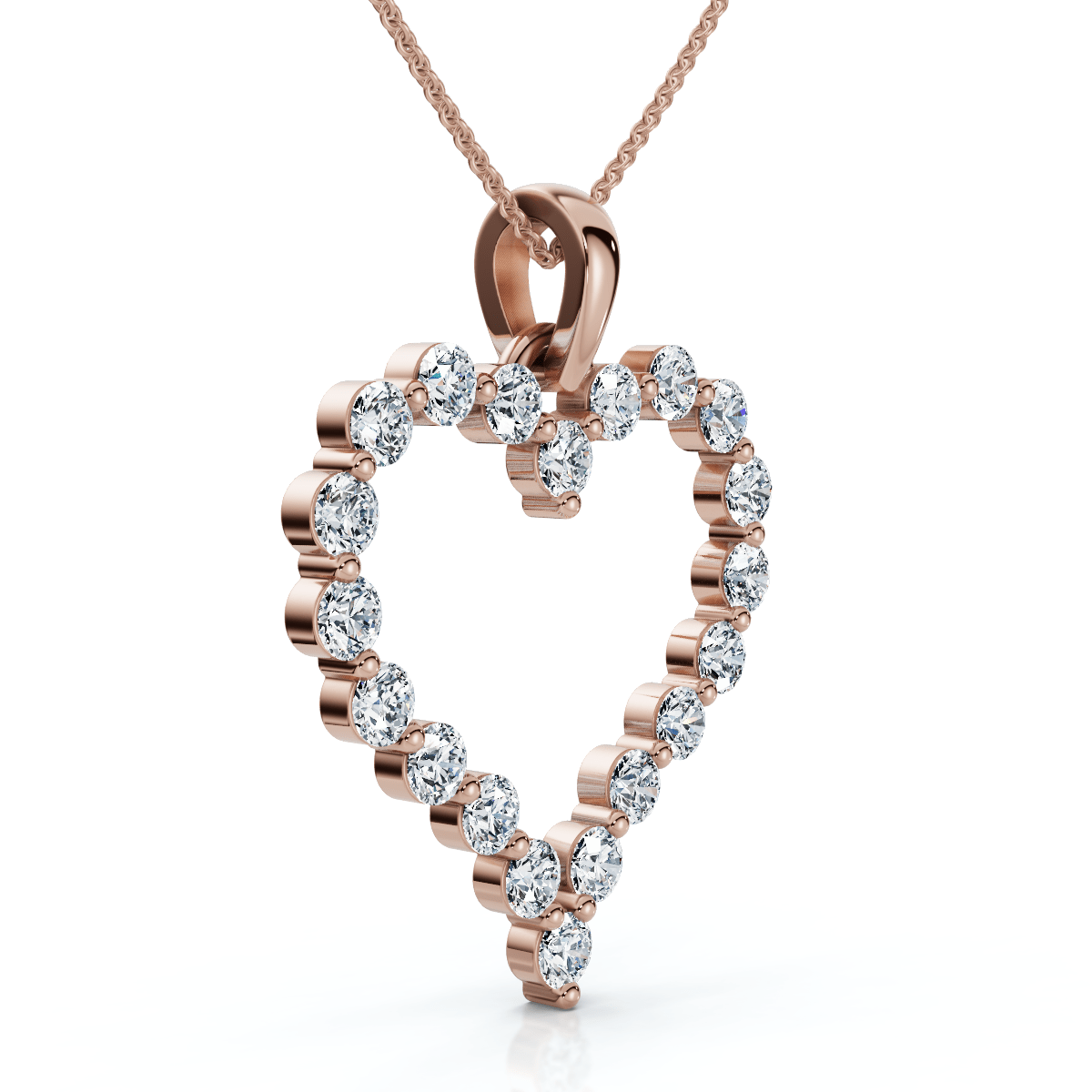 1Ct Diamond Heart Pendant 10k Gold Lab Grown 18" Women's Necklace Size: 1" Tall
