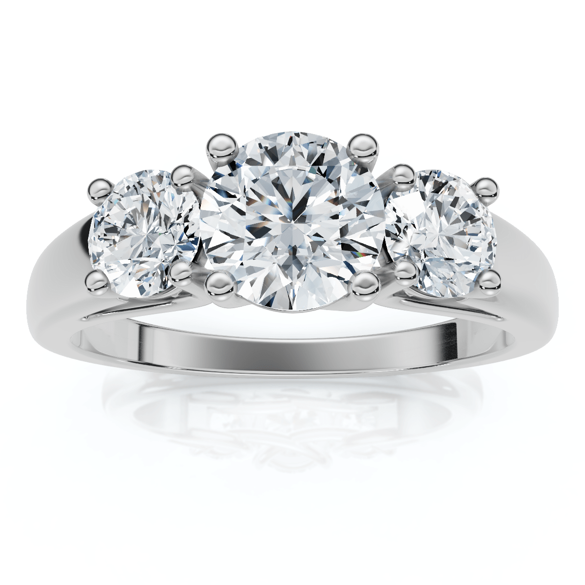1Ct Three Stone Diamond Engagement Ring 14k Gold or Platinum Lab Grown FG/VS