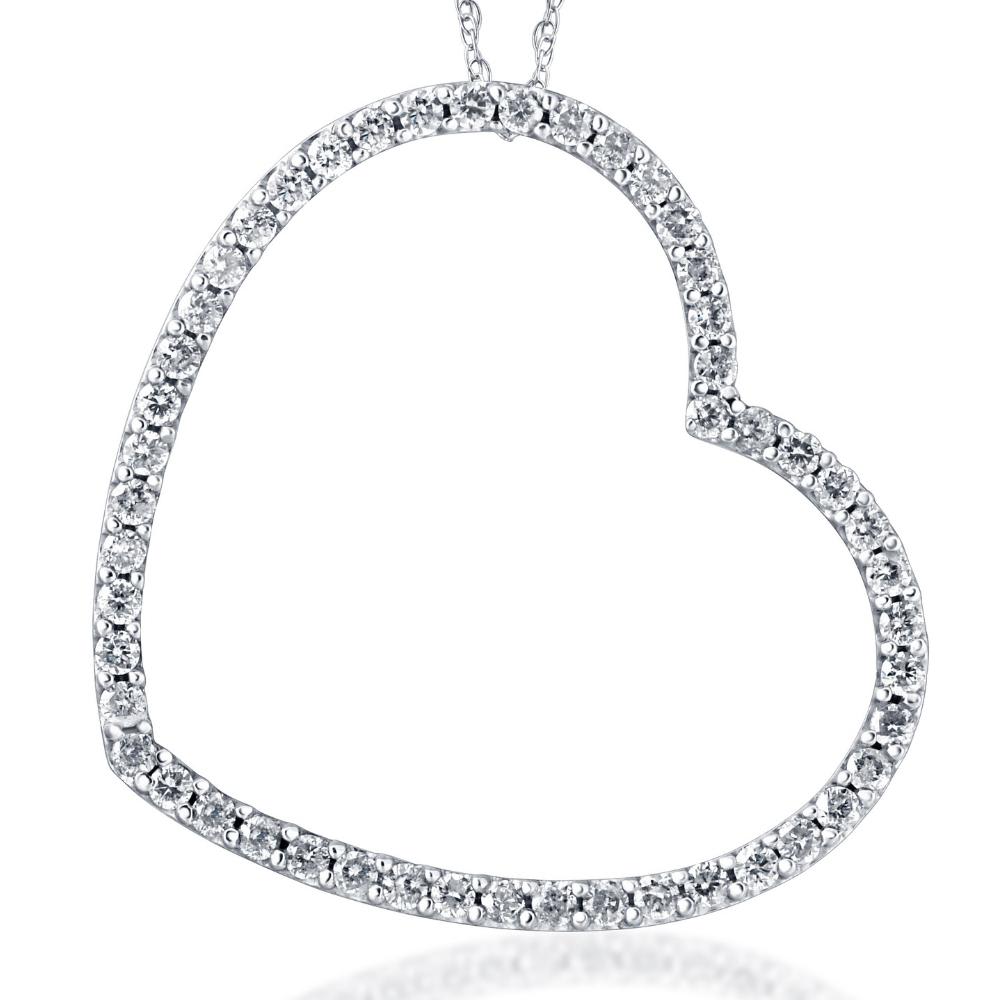 2 1/4Ct Heart Shaped Diamond Pendant White or Yellow Gold Necklace Lab Grown