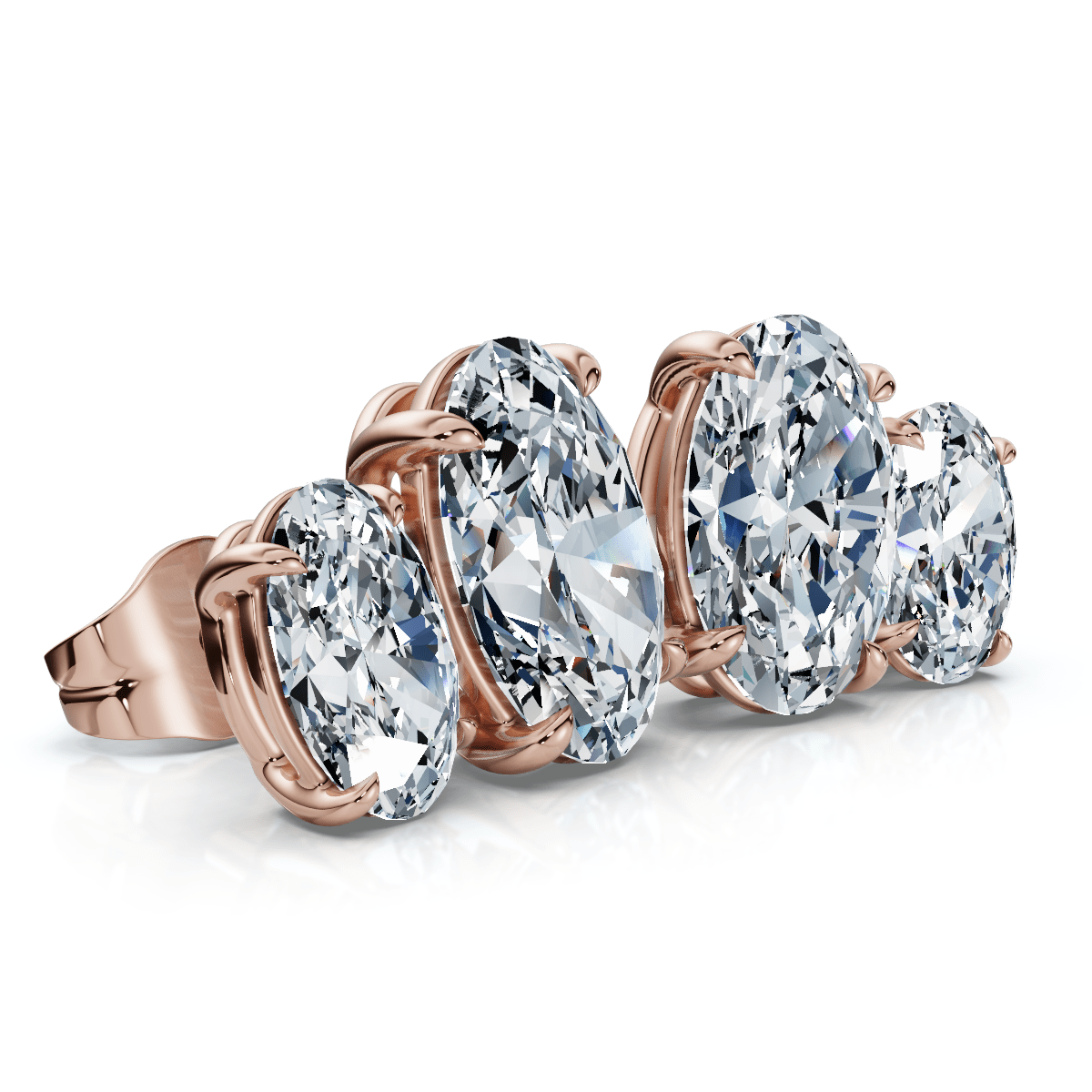 Certified 3Ct Oval Cut Toi Et Moi Diamond Earrings 14k Gold Lab Grown