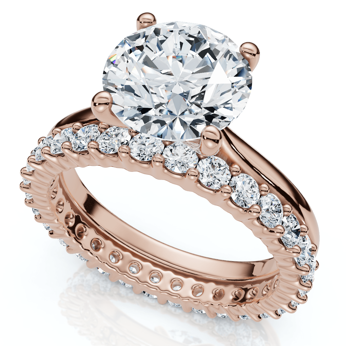 Certified 2.77Ct Solitaire Diamond Ring & Eternity Band 14k Gold or Pt Lab Grown