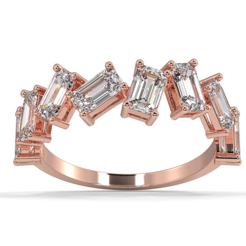 2 1/2Ct Emerald Cut Moissanite Wedding Ring in 10k White, Yellow, or Rose Gold
